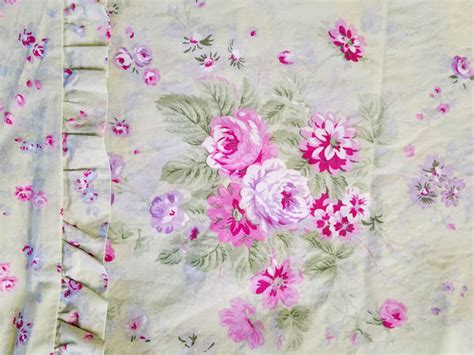 Simply Shabby Chic BRAMBLE Rose Pink Green Floral Ruffle 